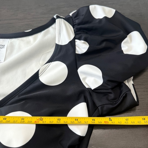 Tabitha Brown for Target Striped/Dot Print Tie-Front One Piece Swimsuit Sz M - Picture 6 of 9